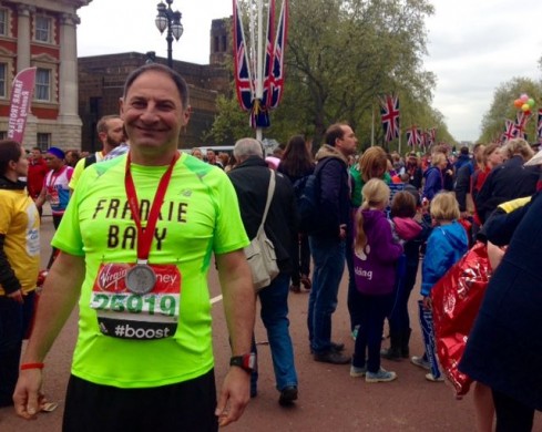 Bristol Barber Franco Lombardi of Barbering@Franco's completes the London Marathon 2015 for charity