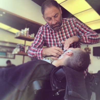 Hot Towel Shave service for men in Bristol from Barbering@Franco's on Gloucester Road in central Bristol