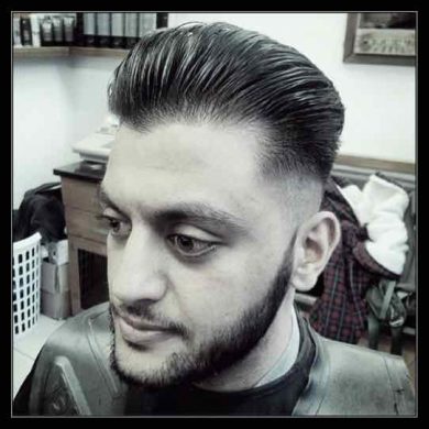 Pompadour Contour Fade haircut for men in Bristol from Barbering@Franco's 